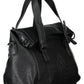 Black Polyurethane Women Handbag