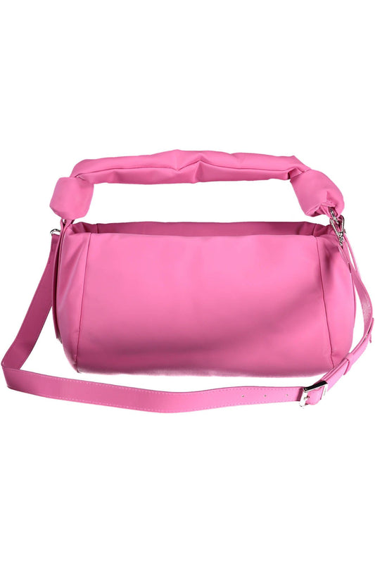 Pink Polyester Women Handbag