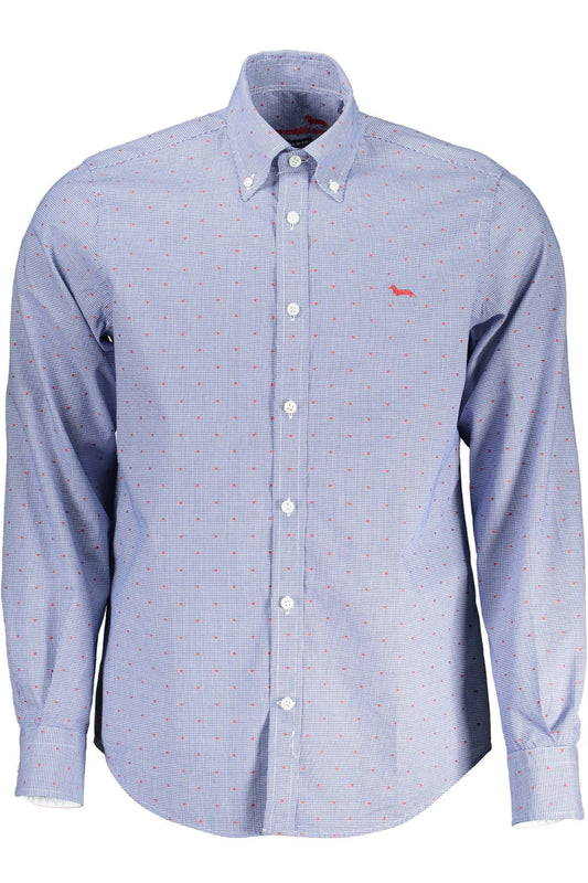 Blue Cotton Men Shirt