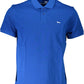 Blue Cotton Men Polo Shirt