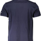 Blue Cotton Men Polo Shirt