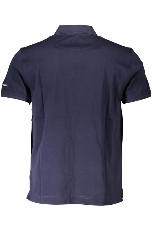 Blue Cotton Men Polo Shirt