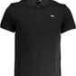 Black Cotton Men Polo Shirt