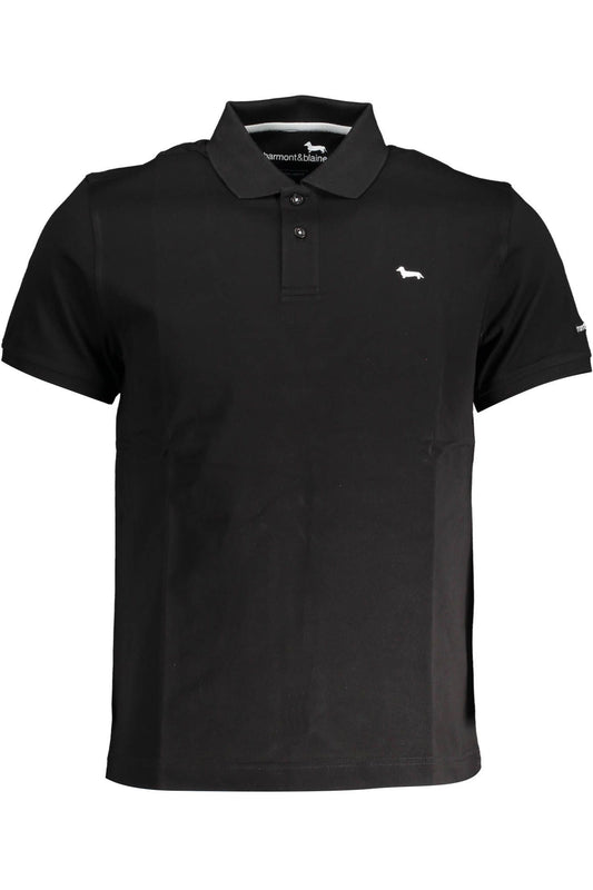 Black Cotton Men Polo Shirt