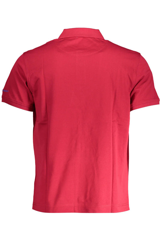 Red Cotton Men Polo Shirt