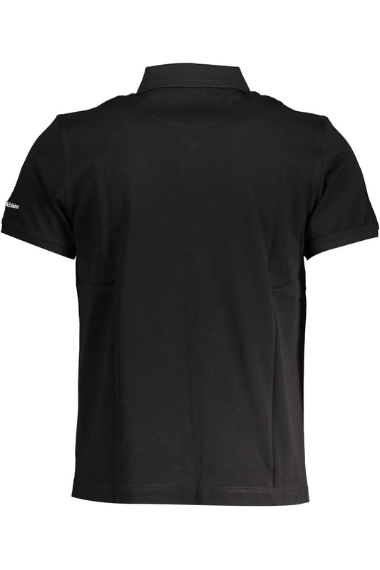 Black Cotton Men Polo Shirt