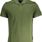 Green Cotton Men Polo Shirt