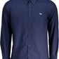 Blue Cotton Men Shirt