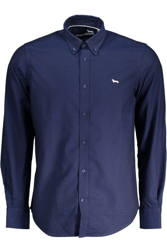 Blue Cotton Men Shirt