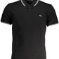 Black Cotton Men Polo Shirt