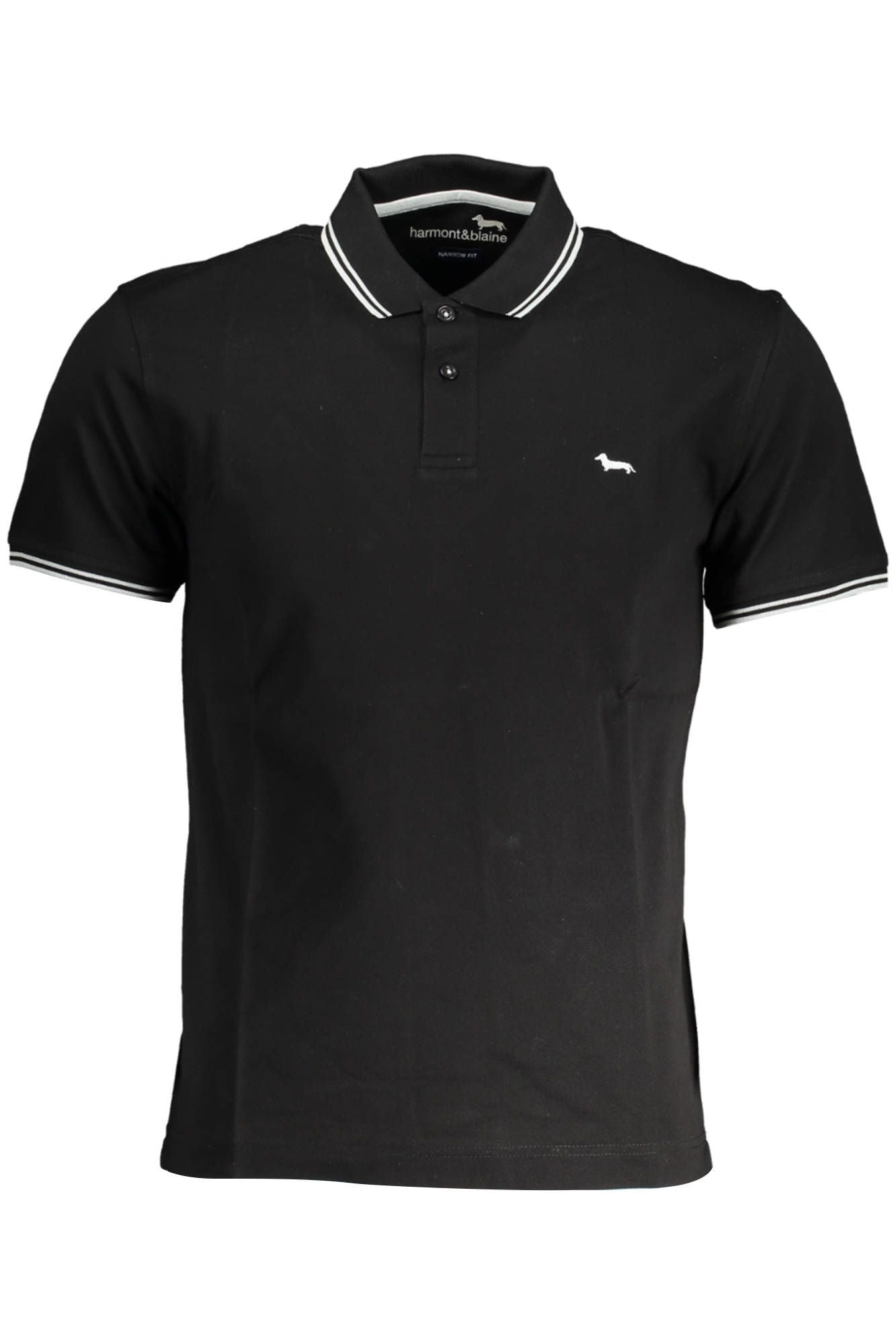 Black Cotton Men Polo Shirt