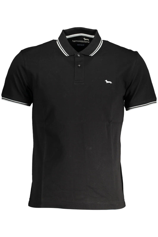 Black Cotton Men Polo Shirt
