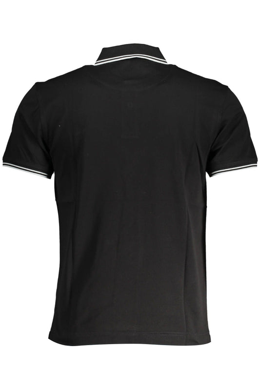 Black Cotton Men Polo Shirt