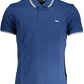 Blue Cotton Men Polo Shirt