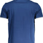 Blue Cotton Men Polo Shirt