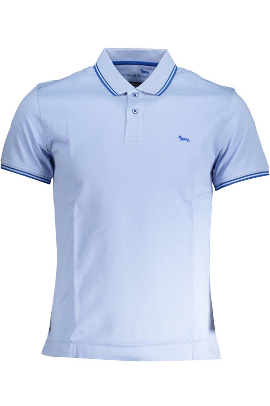 Light Blue Cotton Men Polo Shirt