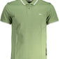 Green Cotton Men Polo Shirt