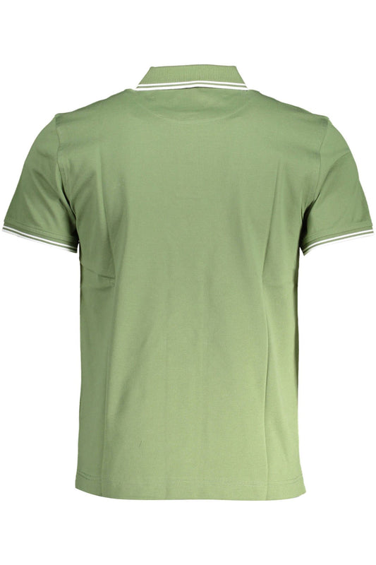 Green Cotton Men Polo Shirt