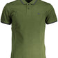 Green Cotton Men Polo Shirt