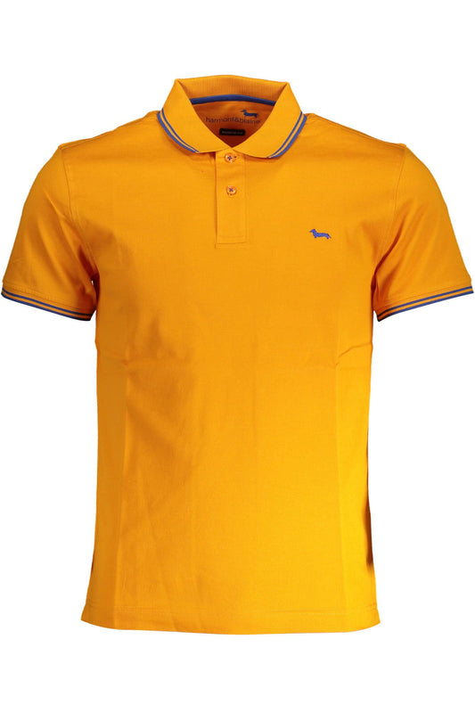 Orange Cotton Men Polo Shirt