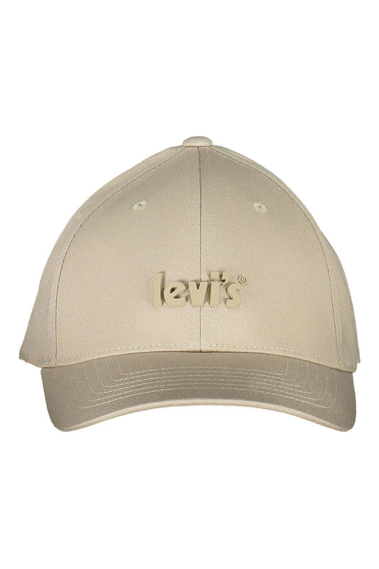 Beige Cotton Men Cap