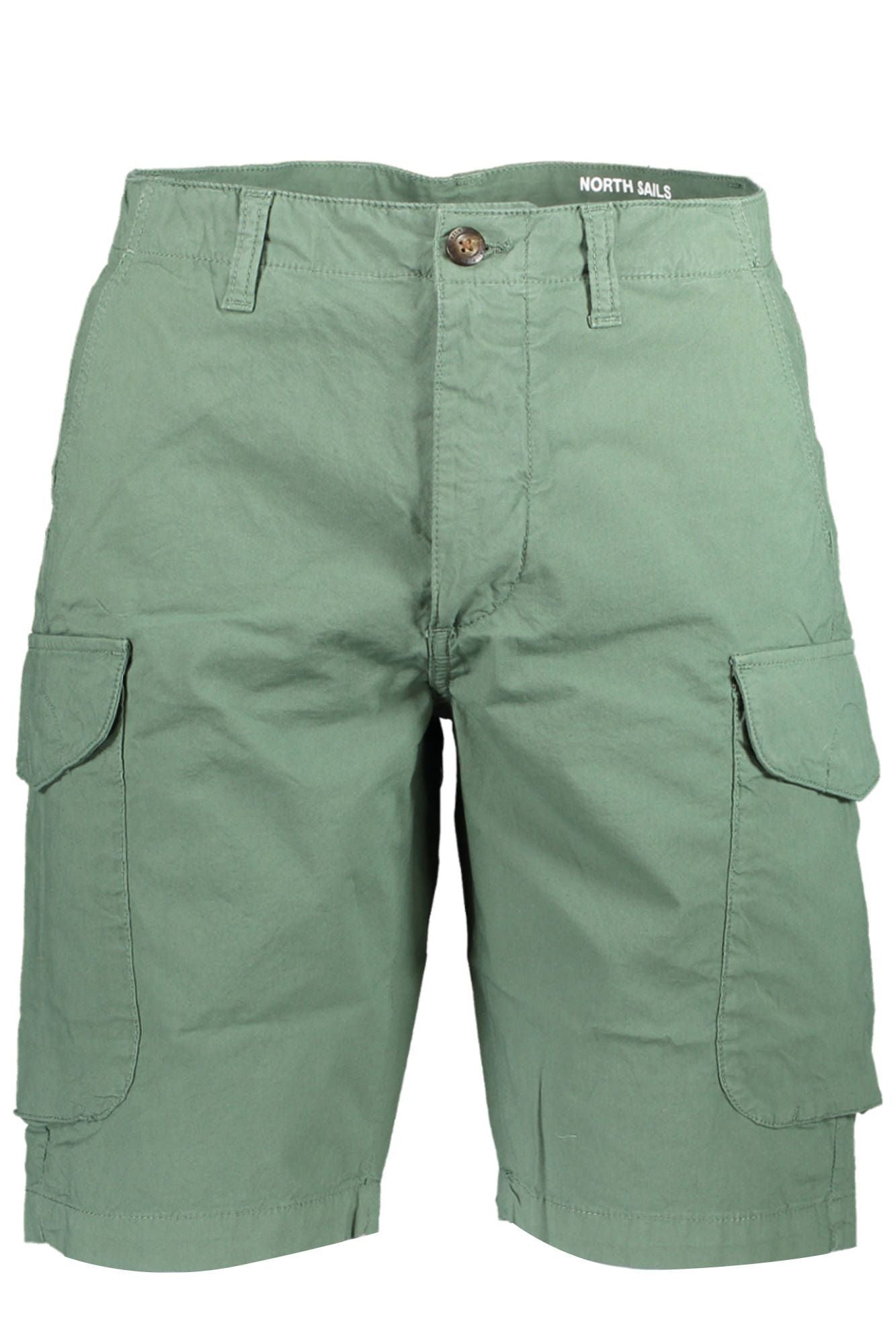 Green Cotton Men Bermuda Pants