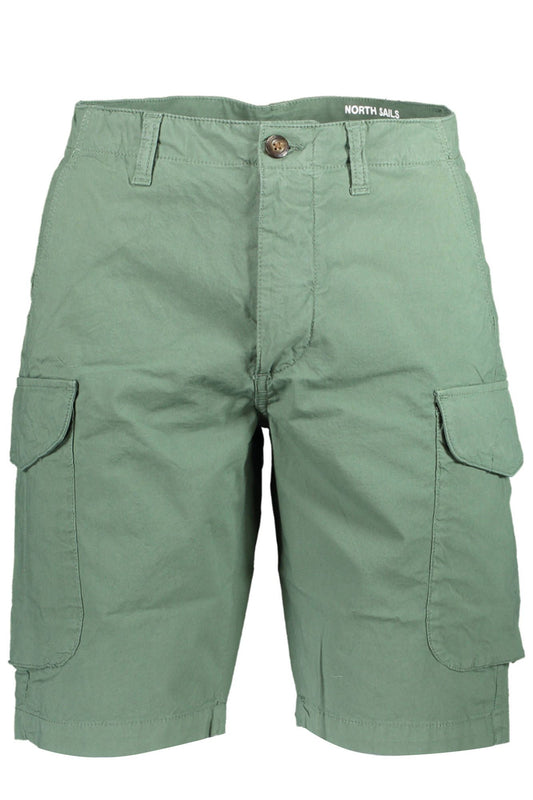 Green Cotton Men Bermuda Pants