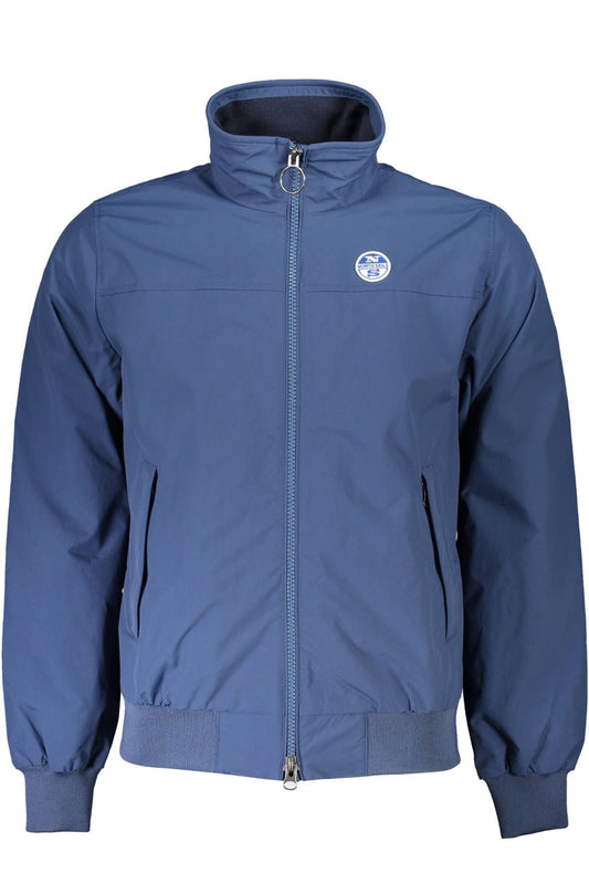 Blue Polyamide Men Jacket