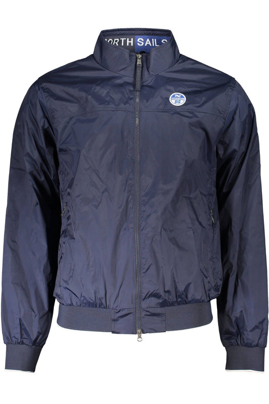 Blue Nylon Men Jacket