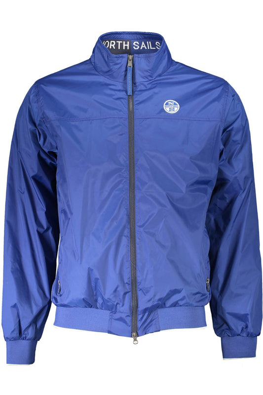Blue Nylon Men Jacket