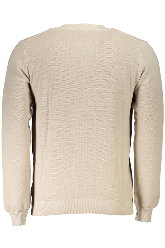 Beige Cotton Men Sweater