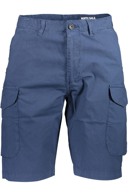 Blue Cotton Men Bermuda Trouser