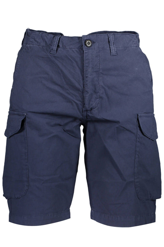 Blue Cotton Men Bermuda Pants
