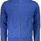 Blue Cotton Men Cardigan