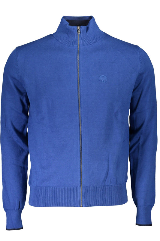 Blue Cotton Men Cardigan