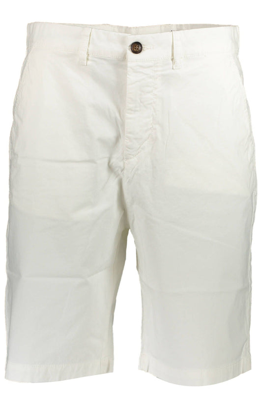 White Cotton Men Bermuda Shorts