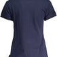 Blue Cotton Women Polo Shirt