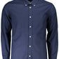 Blue Cotton Men Shirt