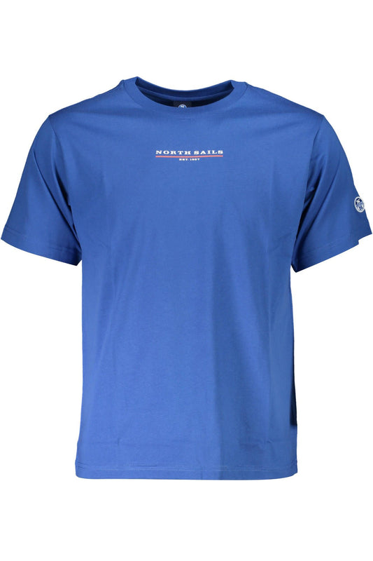 Blue Cotton Men T-Shirt