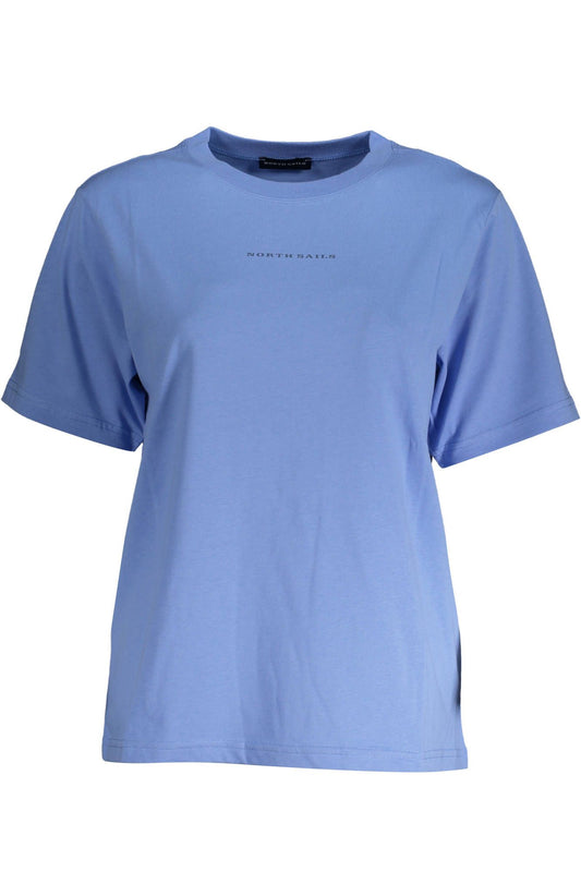 Light Blue Cotton Women T-Shirt