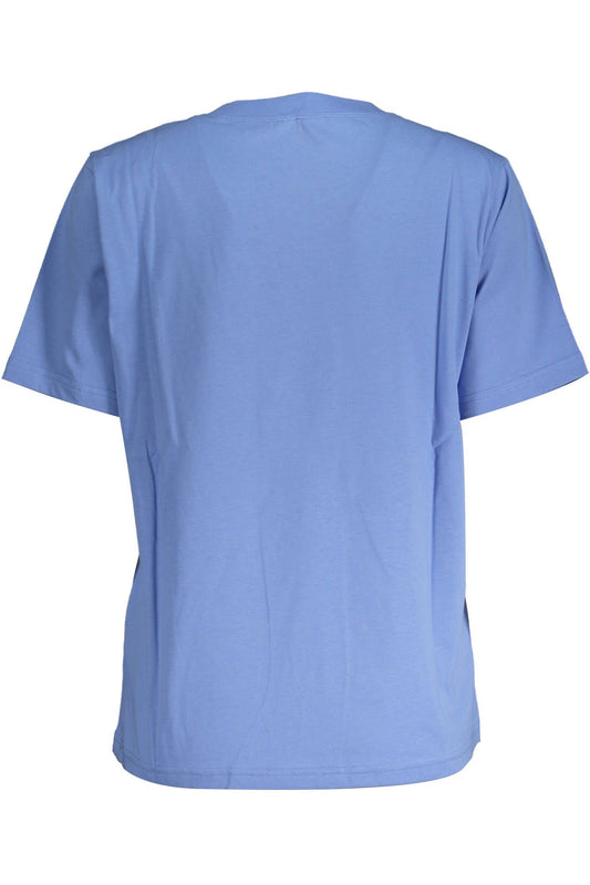Light Blue Cotton Women T-Shirt