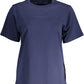 Blue Cotton Women T-Shirt