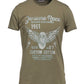 Green Crew Neck Cotton T-Shirt with Front Print