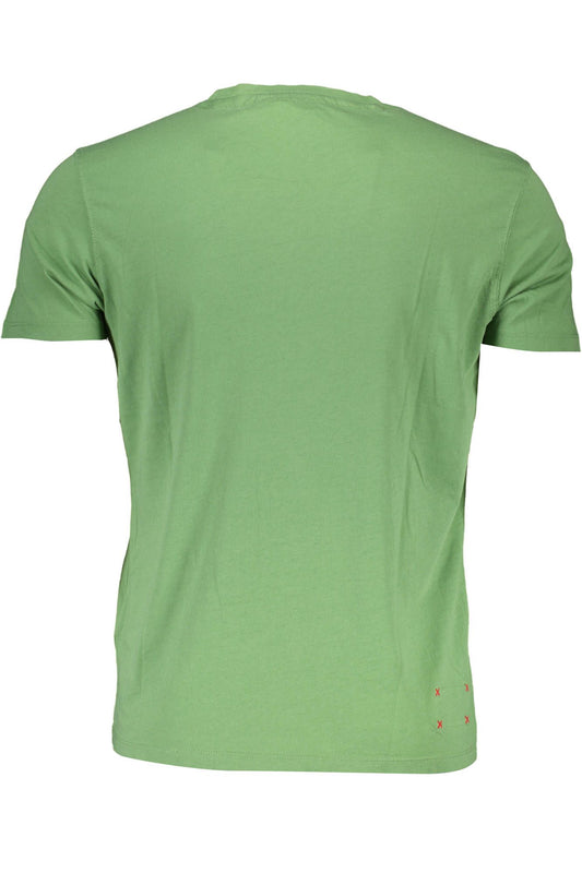 Green Cotton Men T-Shirt