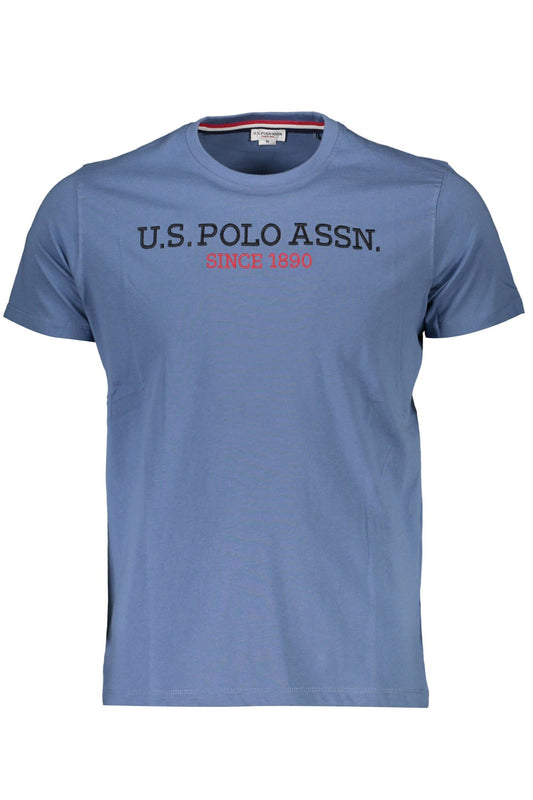 Blue Cotton Men T-Shirt