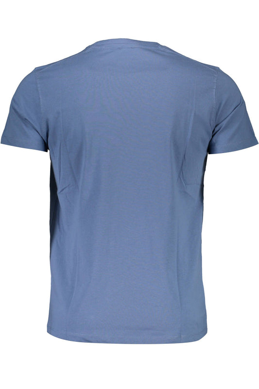 Blue Cotton Men T-Shirt