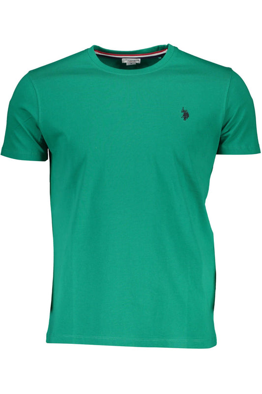 Green Cotton Men T-Shirt