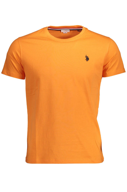 Orange Cotton Men T-Shirt