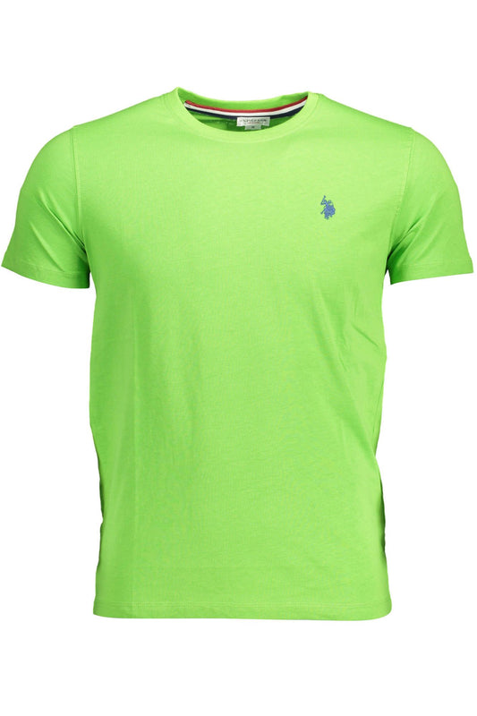 Green Cotton Men T-Shirt