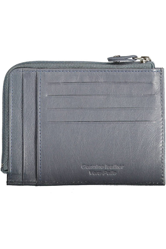 Blue Leather Men Wallet